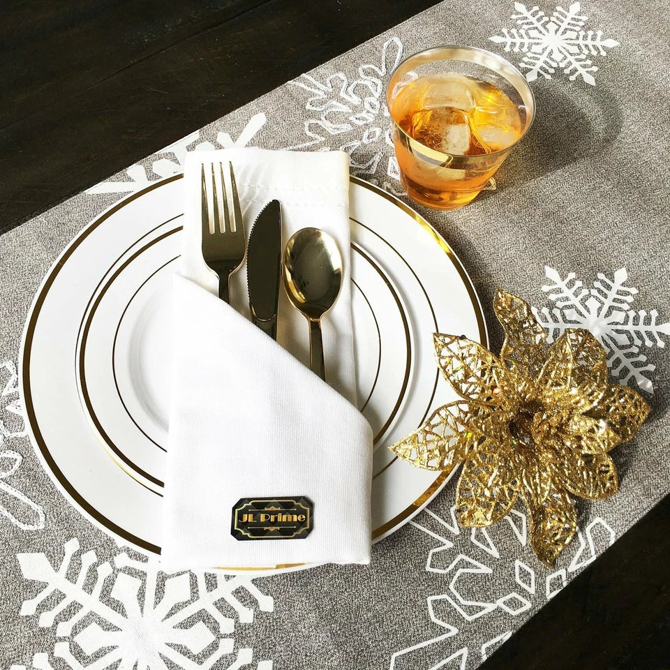 300 Piece Gold Plastic Silverware Set, Forks, Spoons, Knives, 100 Each